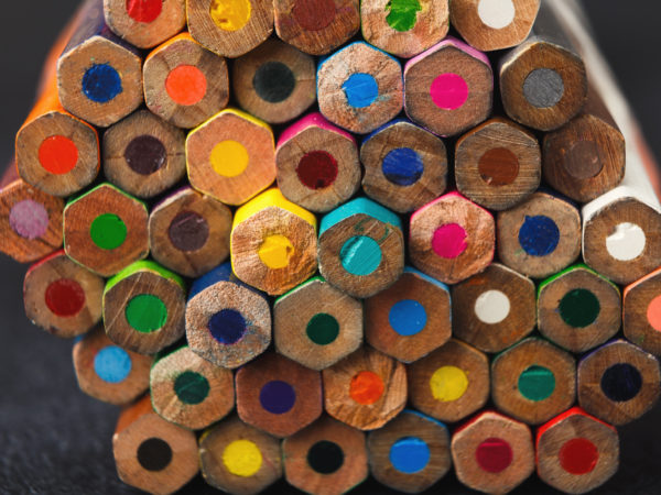 Stack Of Colorful Pencils Tips Art Background Ppp6 Urn